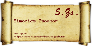 Simonics Zsombor névjegykártya